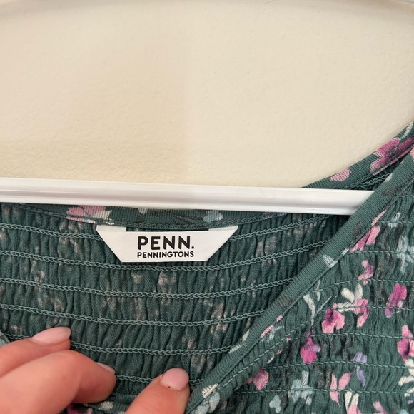 Penningtons Green and Pink Short Sleeve Tee Vibrant Colors - Picture 4 of 6